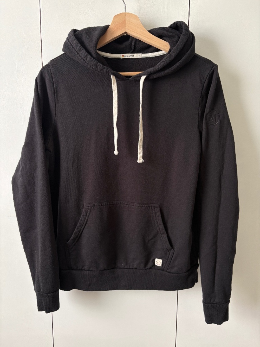 Marine Layer Women' s Sunset Hoodie Size S Black Kangaroo Pocket Casual